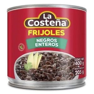 Frijoles negros enteros lata la costeña 400 gr. pza