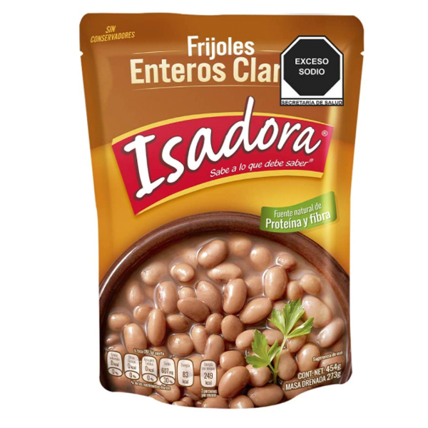 Frijoles enteros claros isadora 454gr pza