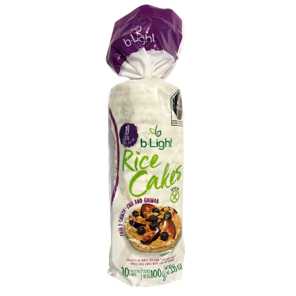 Galleta de Arroz INFL Natural Be Ligth 100 Gr 20 Pz Chia y Quin