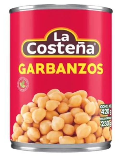 Garbanzos la costeña 420gr pza