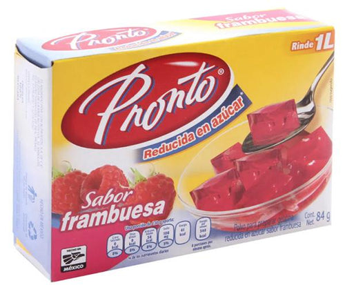 Gelatina pronto  frambuesa 84pza