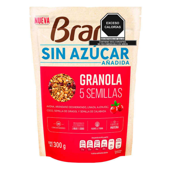 Granola 5 semillas s/azúcar branli 300gr pza
