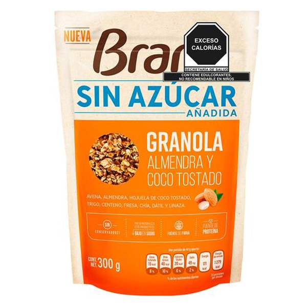 Granola de almendra y coco tostado s/azúcar branli 300gr pza