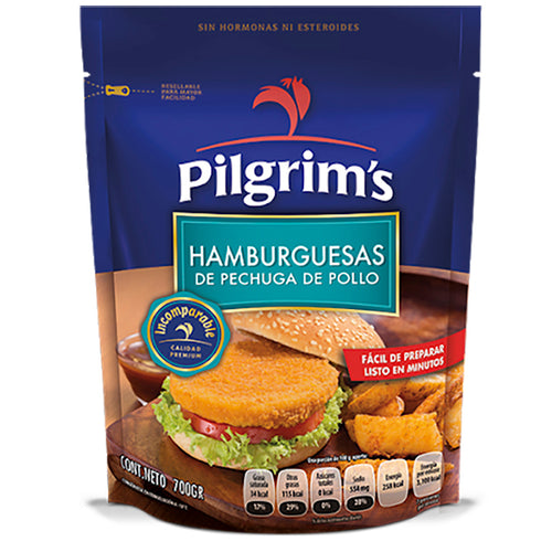 Hamburguesa de pechuga pilgrims 700 gr pza