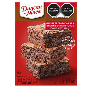 Harina para pastel duncan hines brownie 520g pza