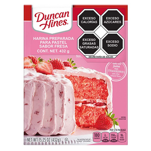 Harina para pastel duncan hines fresa supremo 432g pza