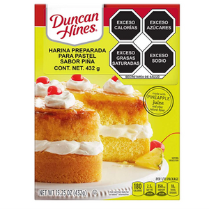 Harina para pastel duncan hines piña 432g pza