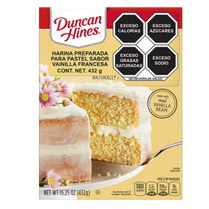 Harina para pastel duncan hines vainilla francesa 432g pza