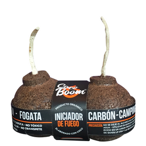 Iniciador de fuego coco boom con 2 pzas