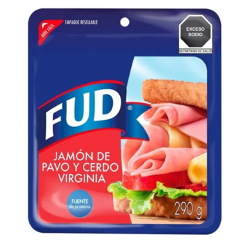 Jamón de Pavo y Cerdo virginia fud 250gr pza