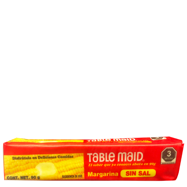 Margarina sin sal table maid 90gr pza