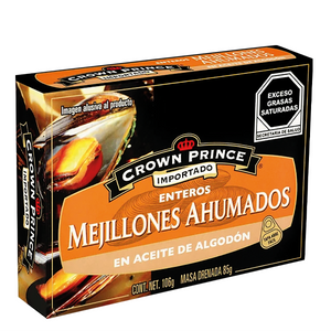 Mejillones ahumados en aceite Crown Price 106gr pza