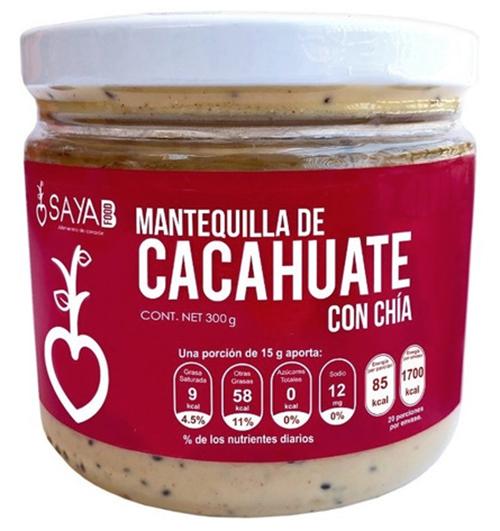 Mantequilla cacahuate con chia sayab 300gr pza