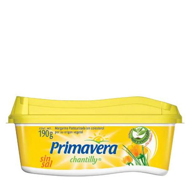 Margarina primavera chantilly sin sal 190 gr pza