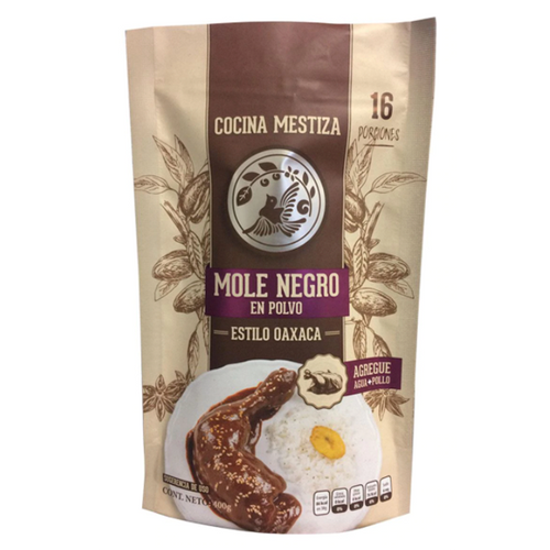 Mole negro en polvo cocina mestiza 400gr pza
