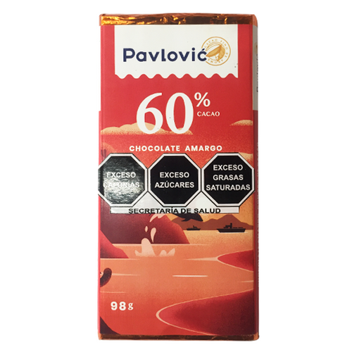 Chocolate 60% con azúcar pavlovic 85gr pza