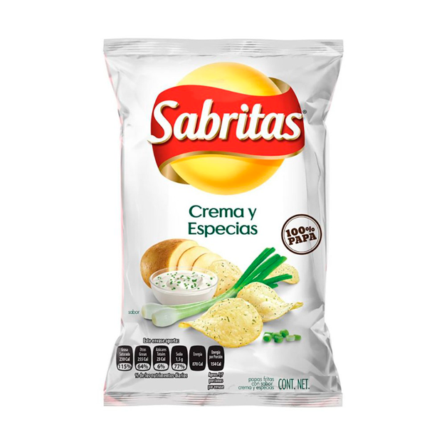 Papas sabritas crema y especias 42gr