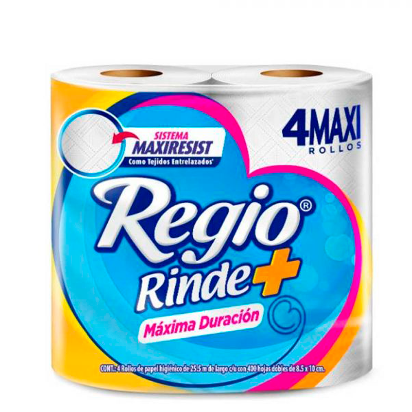 Papel sanit. Regio rinde + 4 rollos  400 hojas