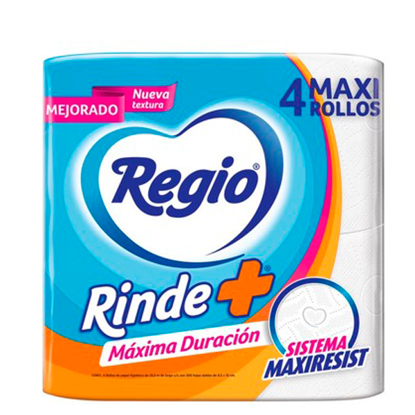 Papel sanit. Regio rinde + 4 rollos  600 hojas