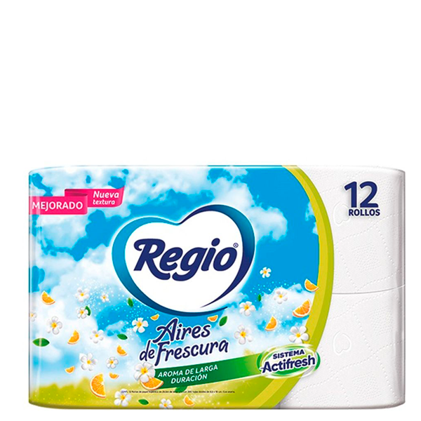 Papel sanit regio aires de frescura 4 rollos 300 hojas