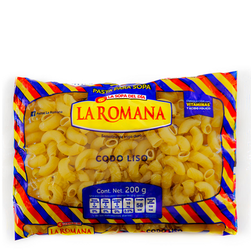 Pasta codo liso la romana 200 gr