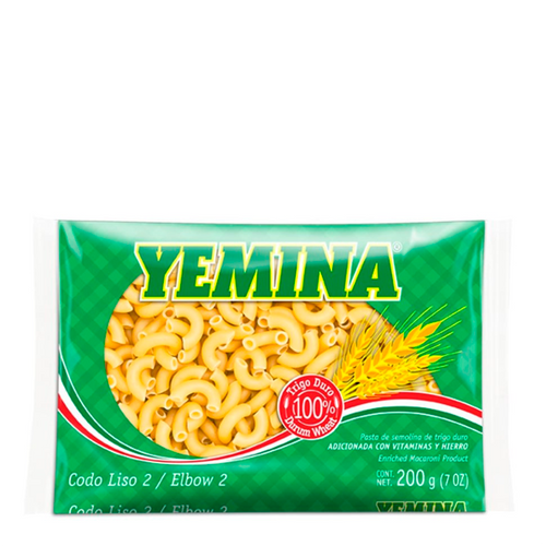 Pasta codo liso yemina 200 gr