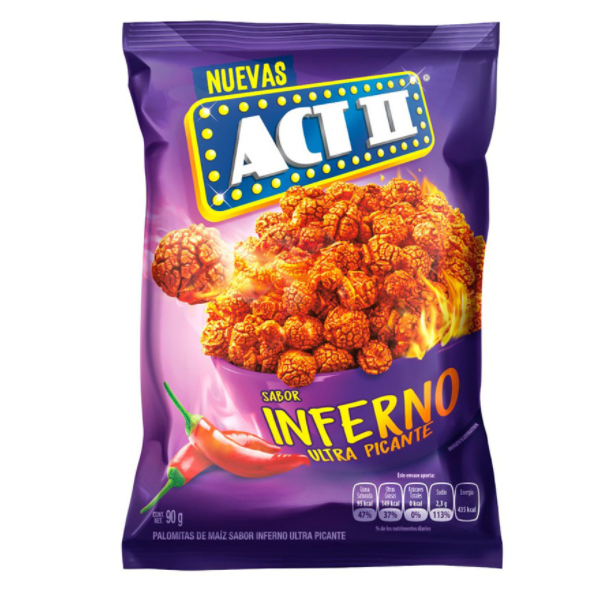 Palomitas infierno explotadas act II 110gr pza