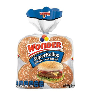 Pan super bollos wonder 540 gr pza