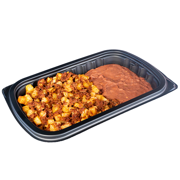 Papas con chorizo y frijol pza.