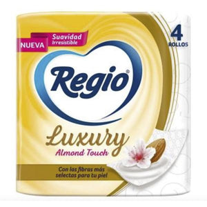 Papel sanit. Regio almond touch 4 rollos 205 hojas pza