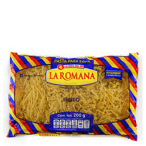 Pasta fideo mediano la romana 200 gr