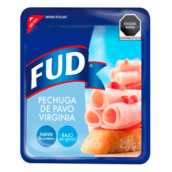 Pechuga de pavo virginia fud 250gr pza