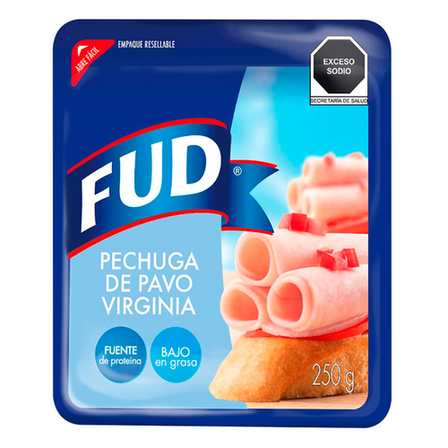Pechuga de pavo virginia fud 250gr pza