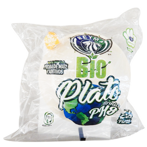 Plato No. 8 redondo liso biodegradable reyma