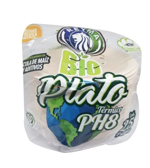Plato Hondo Pozolero PH8 Biodegradable Reyma 25 pzas