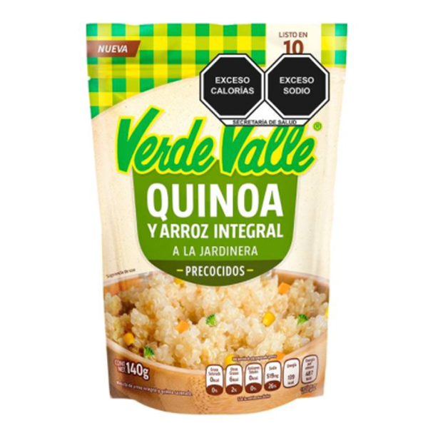 Quinoa y arroz integral prec. a la jardinera  verde valle 140gr pza