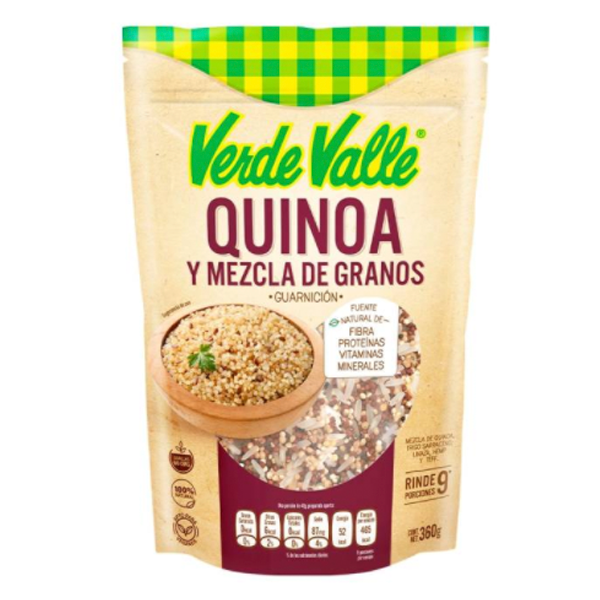 Quinoa y mezcla de granos verde valle 360gr pza