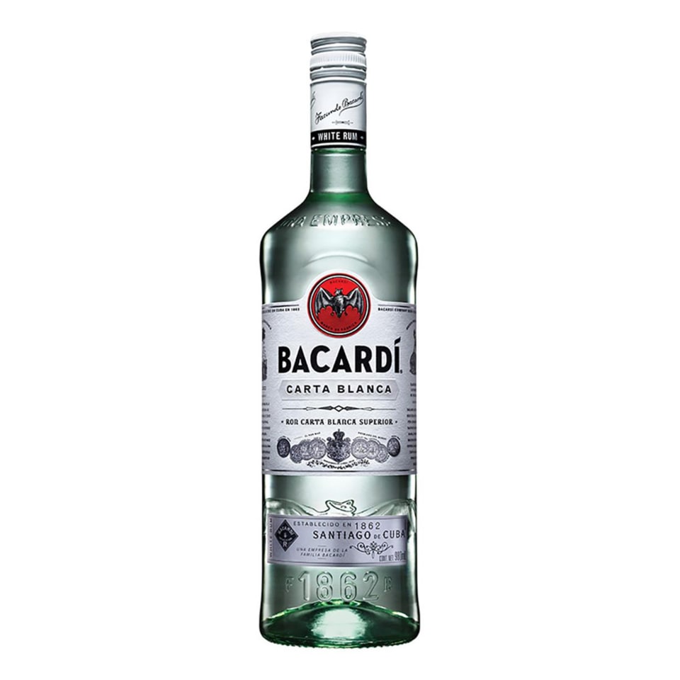 Ron bacardí carta blanca 680ml pza