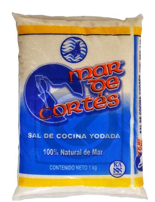 Sal de cocina  mar de cortes bolsa 1kilo pza