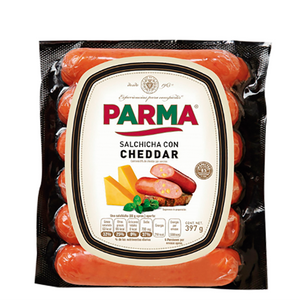 Salchichas cheddar parma 397gr pza