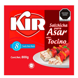 Salchicha p/asar con tocino kir 800gr pza