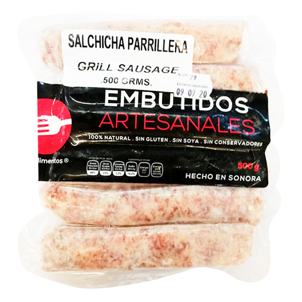 Salchicha parrillera ravi 500gr pza