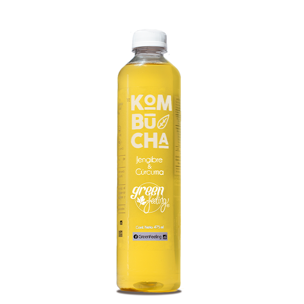 Té kombucha con jengibre y cúrcuma green feeling 500ml pza