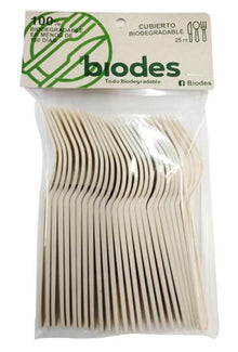 Tenedor fecula de maiz 25pzas. Biodes pza