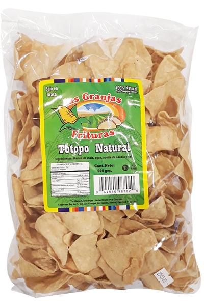 Totopo natural las granjas 500gr pza