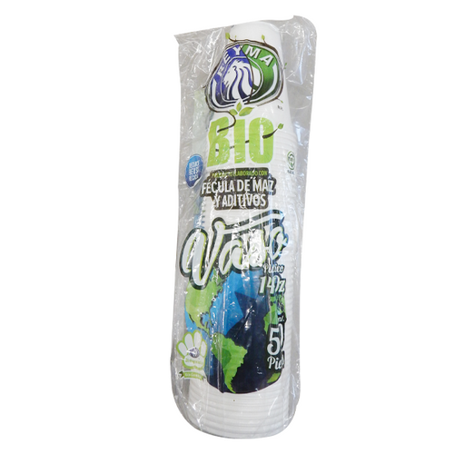 Vaso No.14 Líquido Frío Biodegradable Reyma 50 Pzas