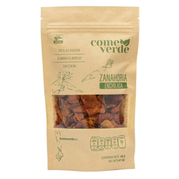 Zanahoria enchilada chips come verde 40gr pza
