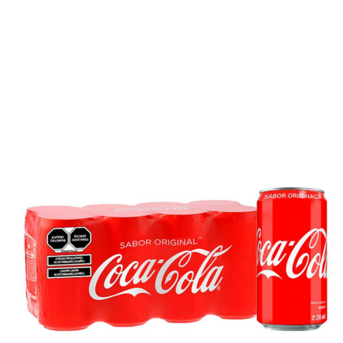 Refresco 8 pack mini lata coca cola original 235ml pza