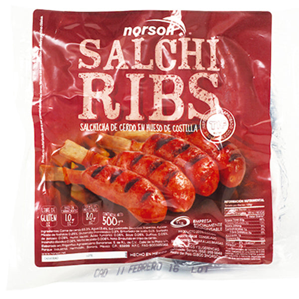 Salchi ribs norson 500 gr pza